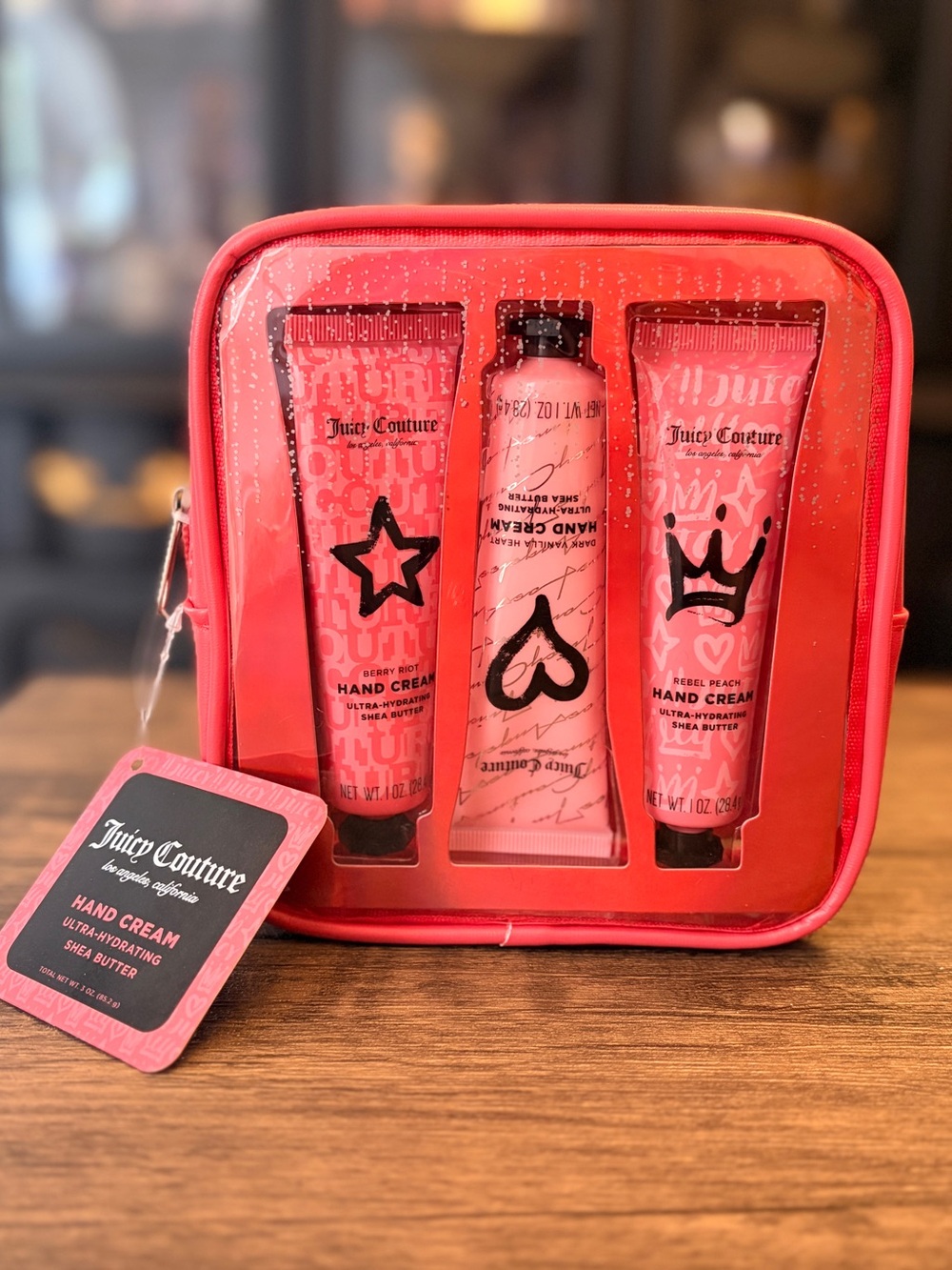 Juicy Couture Hand Cream Trio Gift Set with bag- shea butter ultra hydrating